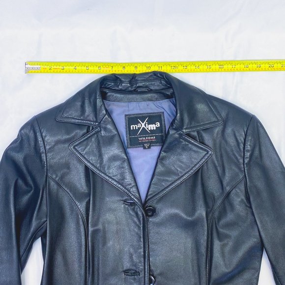 Y2K Womens Leather Jacket 90s era Wilsons MAXIMA Clueless Luxury Showstopper - Picture 11 of 12